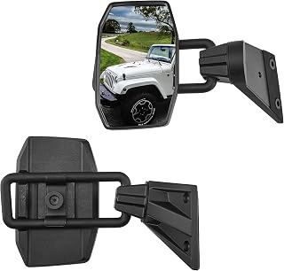 Mirrors Doors Off Compatible with Wrangler, QMPARTS No Vibrate & Wobble Side View Mirrors, Easy-Install Doorless Side Quick Release Mirror for Safe Doors Off Driving for Wrangler TJ JK JKU 1997-2018
