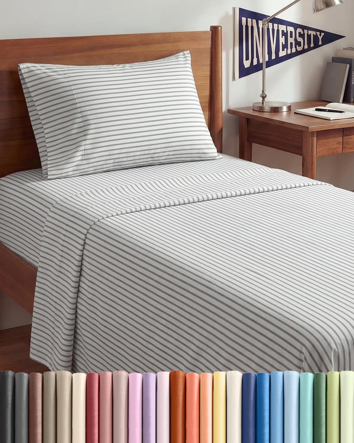 Parure de lit Twin XL grise pour une ambiance chambre d'hôtel