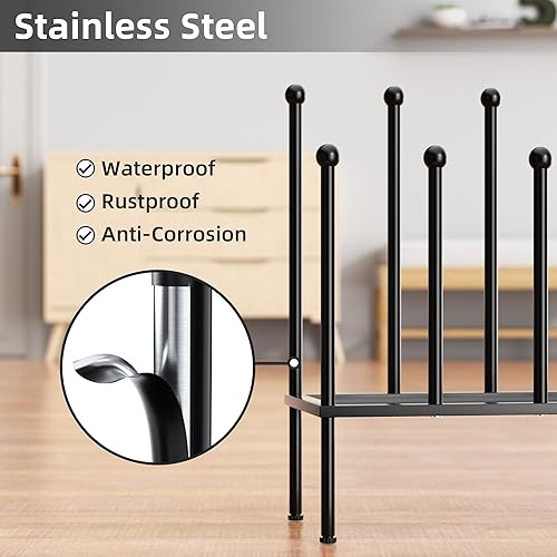 Miniatura 2 de Zapatero de pie  Estante de metal negro para botas, organizador de zapatos para dormitorio, armario, entrada, dormitorio, patio al aire libre,