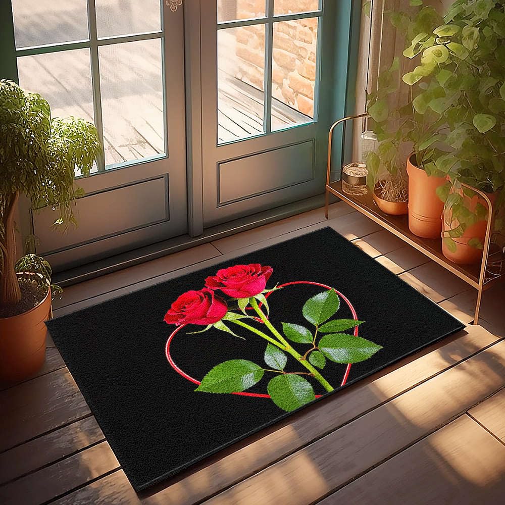 Paillasson d'extérieur roses rouges pour sublimer votre entrée de maison