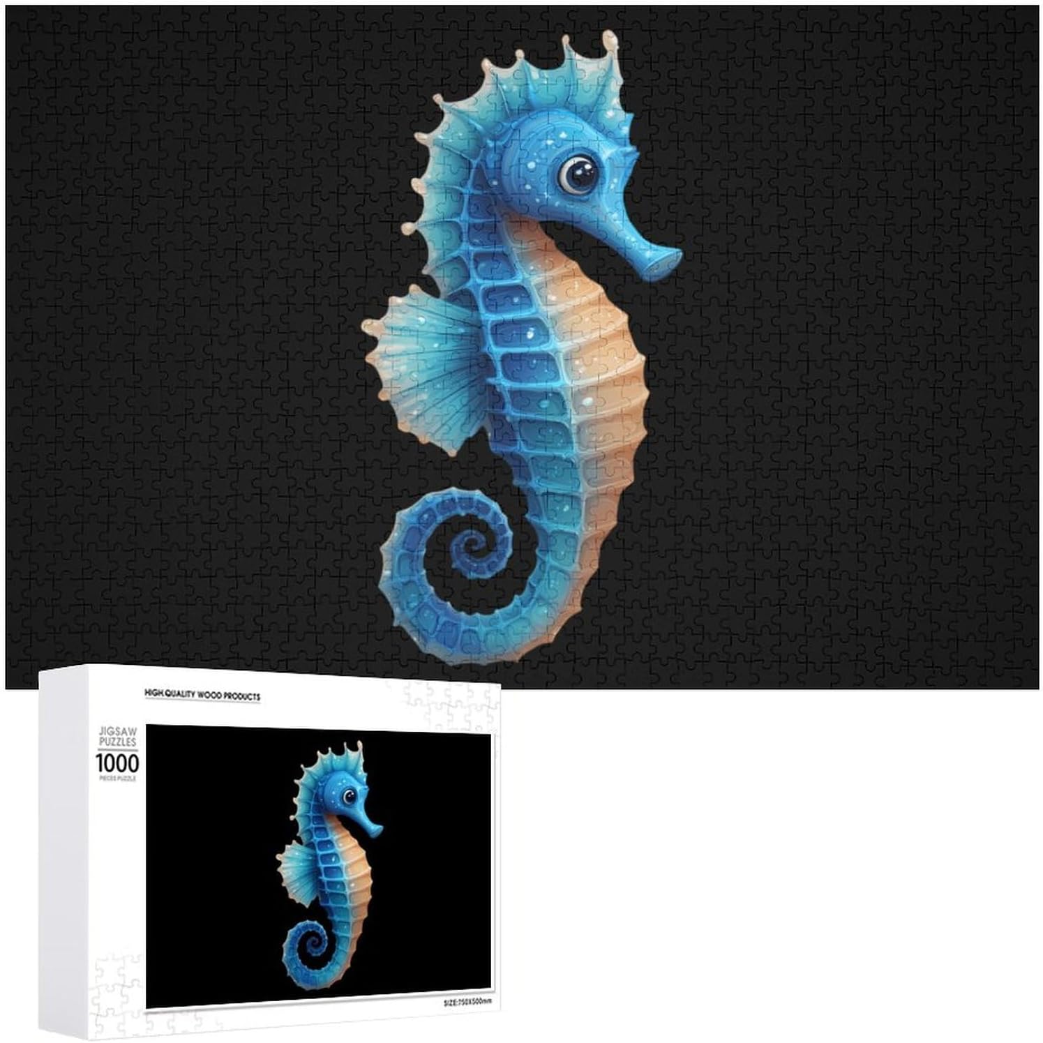 Seahorse Ocean Puzzles for Adults 1000 PCS Wooden Jigsaw Puzzle Wall Decor Christmas