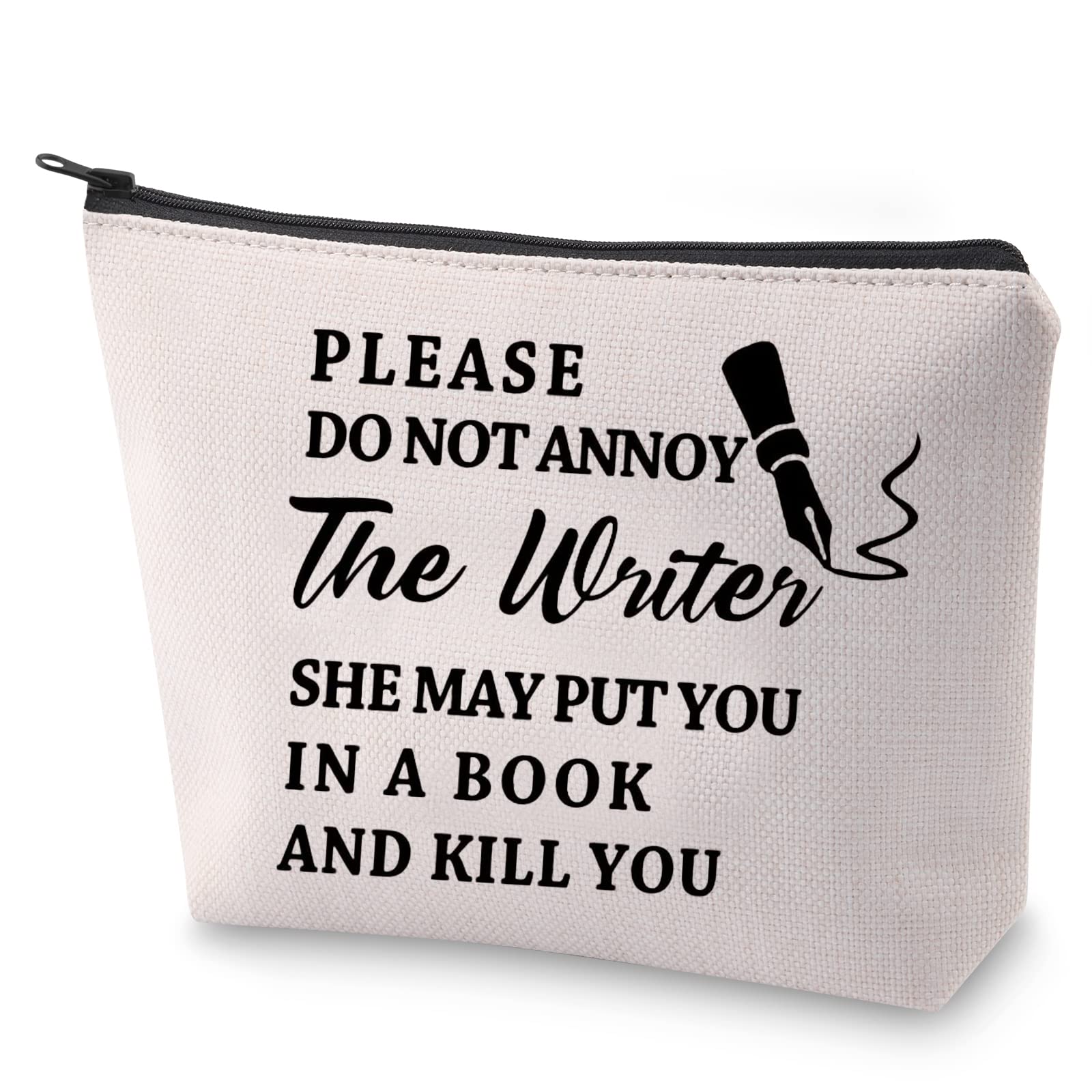 BLUPARK Writer Gift Author Gift Writer Cosmetic Bag Please Do Not Annoy The Writer Makeup Bag Writing Gift for Author (Do not annoy the Writer)