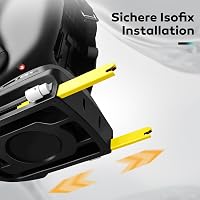 LETTAS I-Size 360° Forgatható Gyerekülés 40-150 cm, 0-12 Év, 0-36 kg, Isofix Autósülés 5 Pontos Biztonsági Övvel, Fekete 5