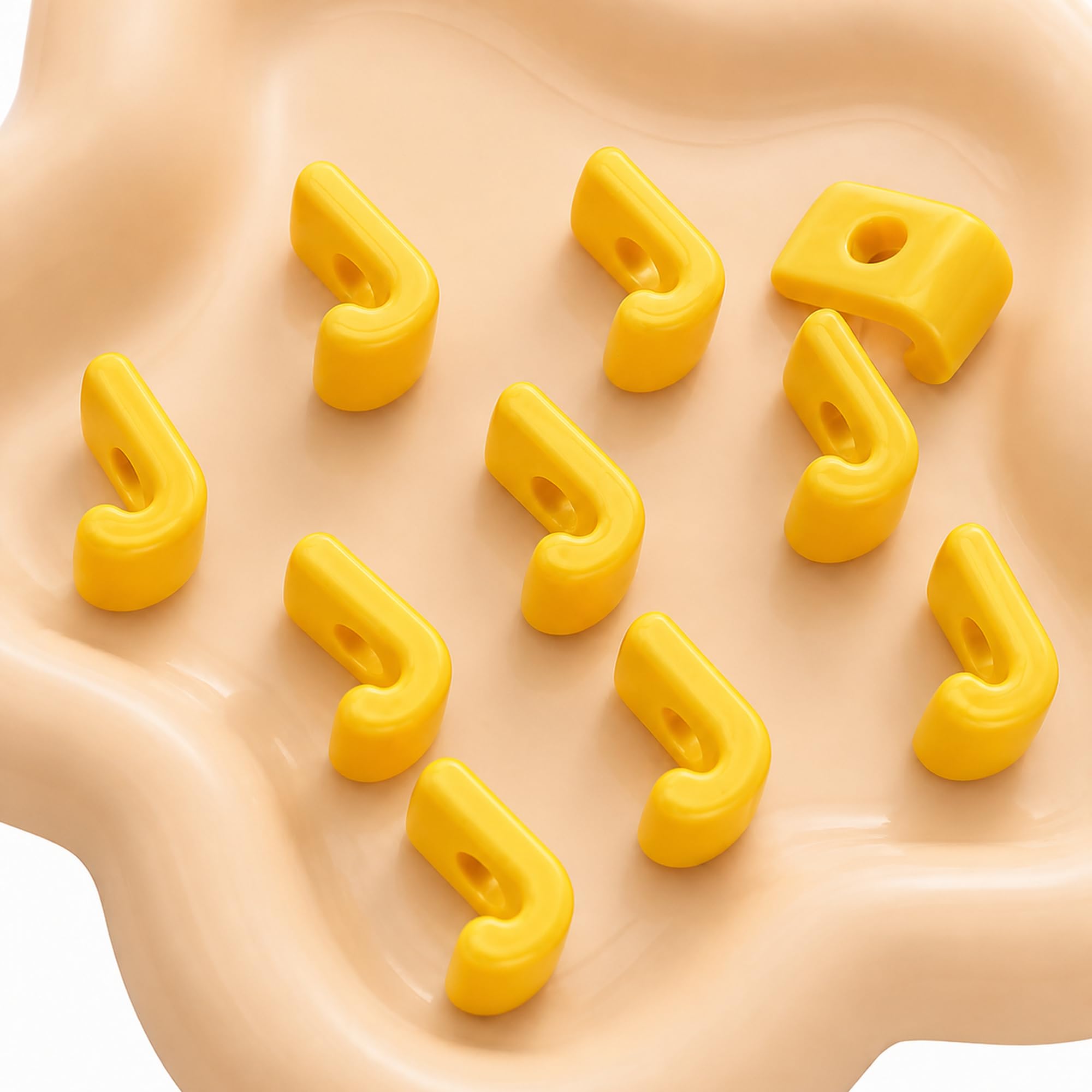 Letter Beads, 10pcs Alphabet Beads, Large Acrylic Letter Beads with 6mm Holes for Bracelet Making, Jewellery, Keyrings and Craft Projects (Yellow, Letter J)
