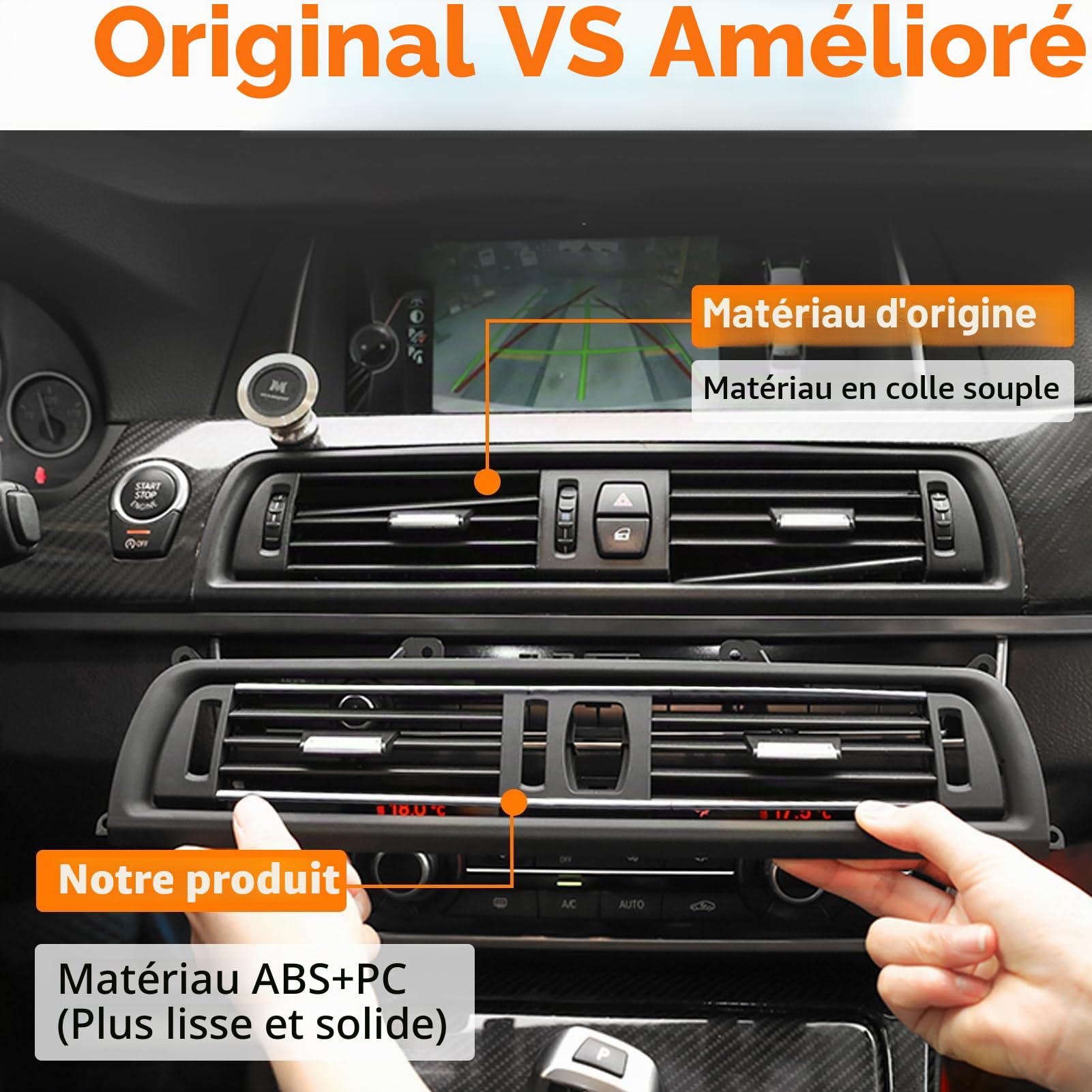 Grille de Ventilation Compatible avec bmw Série 5 F10 F11 Grille Aeration Avant F10 F11 520 523 525 528 530 535 550 2010-2016 (Model B)