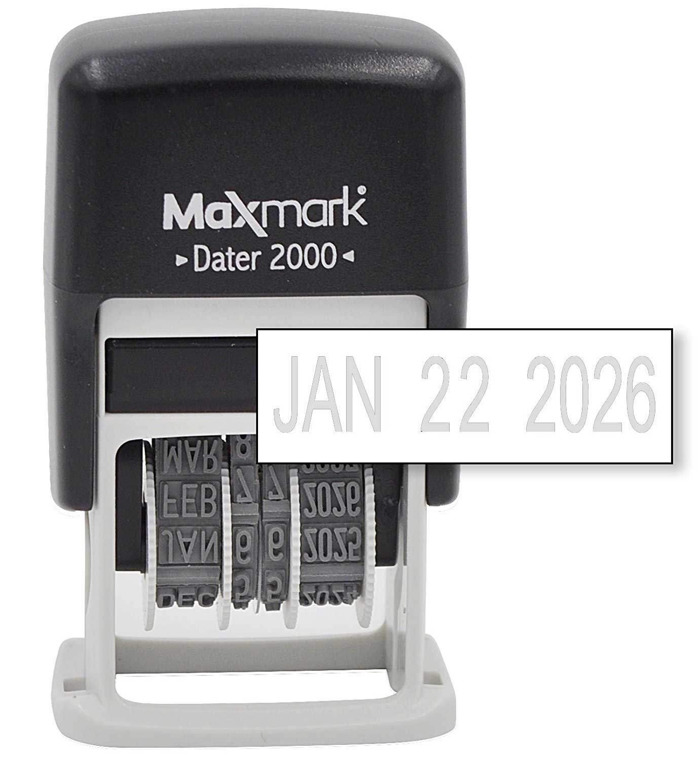 MaxMarkDater 2000, Self Inking Small Date Stamp with Dry Pad, No Ink