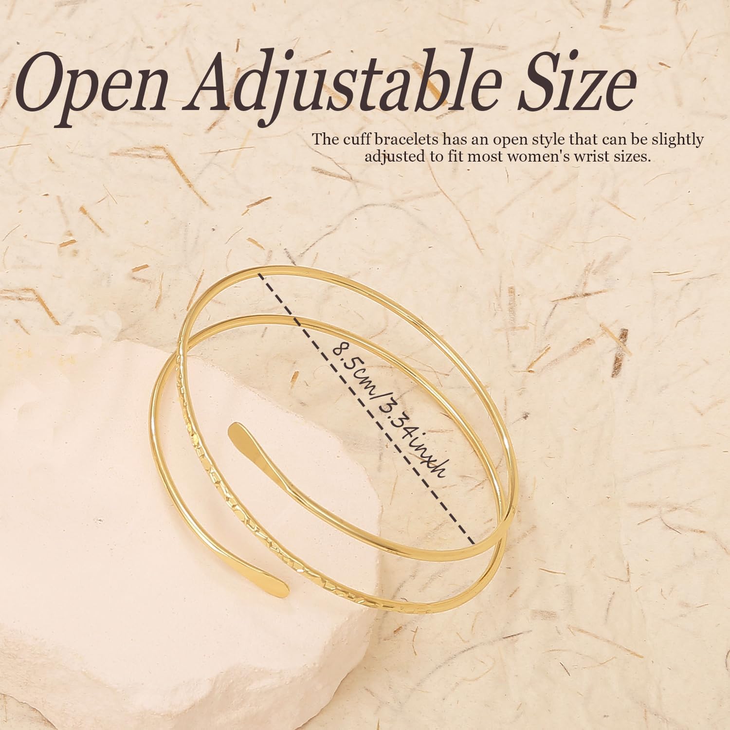 BROCC 2PCS Gold Coil Swirl Upper Arm Bracelet for Women Open Upper Arm Cuff Bangle Armlet Gold Silver Adjustable Armband Bracelet Set - Image 2