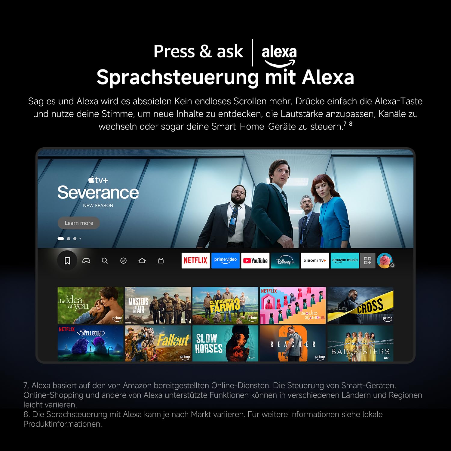 XIAOMI TV FX Mini LED 43 Zoll (101 cm), QD-Mini-LED-Smart-TV, 4K UHD, Fire TV, HDR10+, MEMC, DTS:X, AirPlay 2, HDMI, Filmmaker Mode, Sprachsteuerung mit Alexa