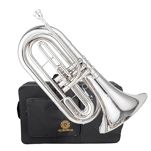 JMB-170N Marching Baritone in Bb, Nickel Plated Brass Instrument for High School Beginners and Intermediate Students