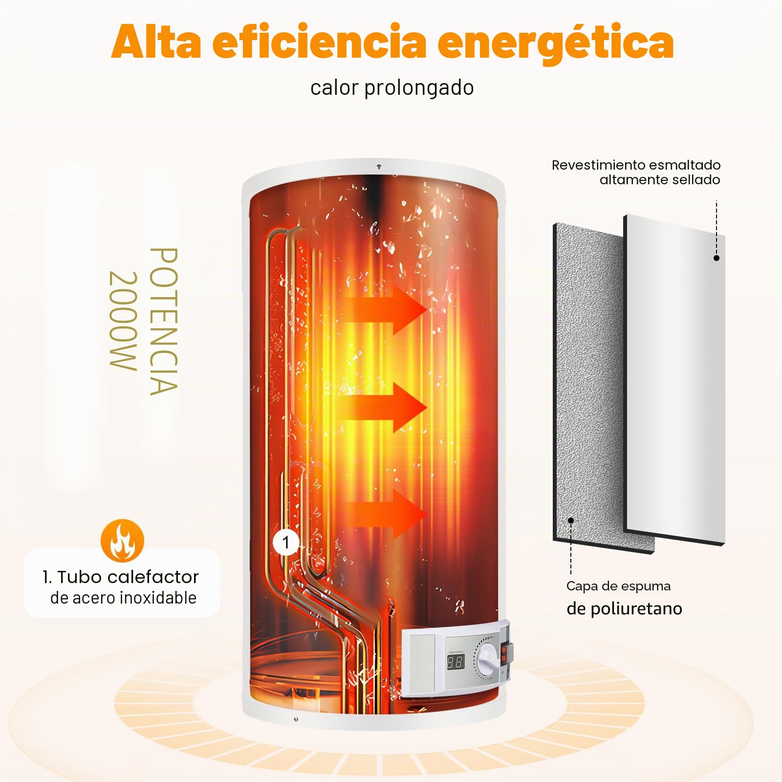 Calentador de agua eléctrico instantáneo con kit de ducha, calentador de agua instantáneo eléctrico para ducha, baño (80 l)