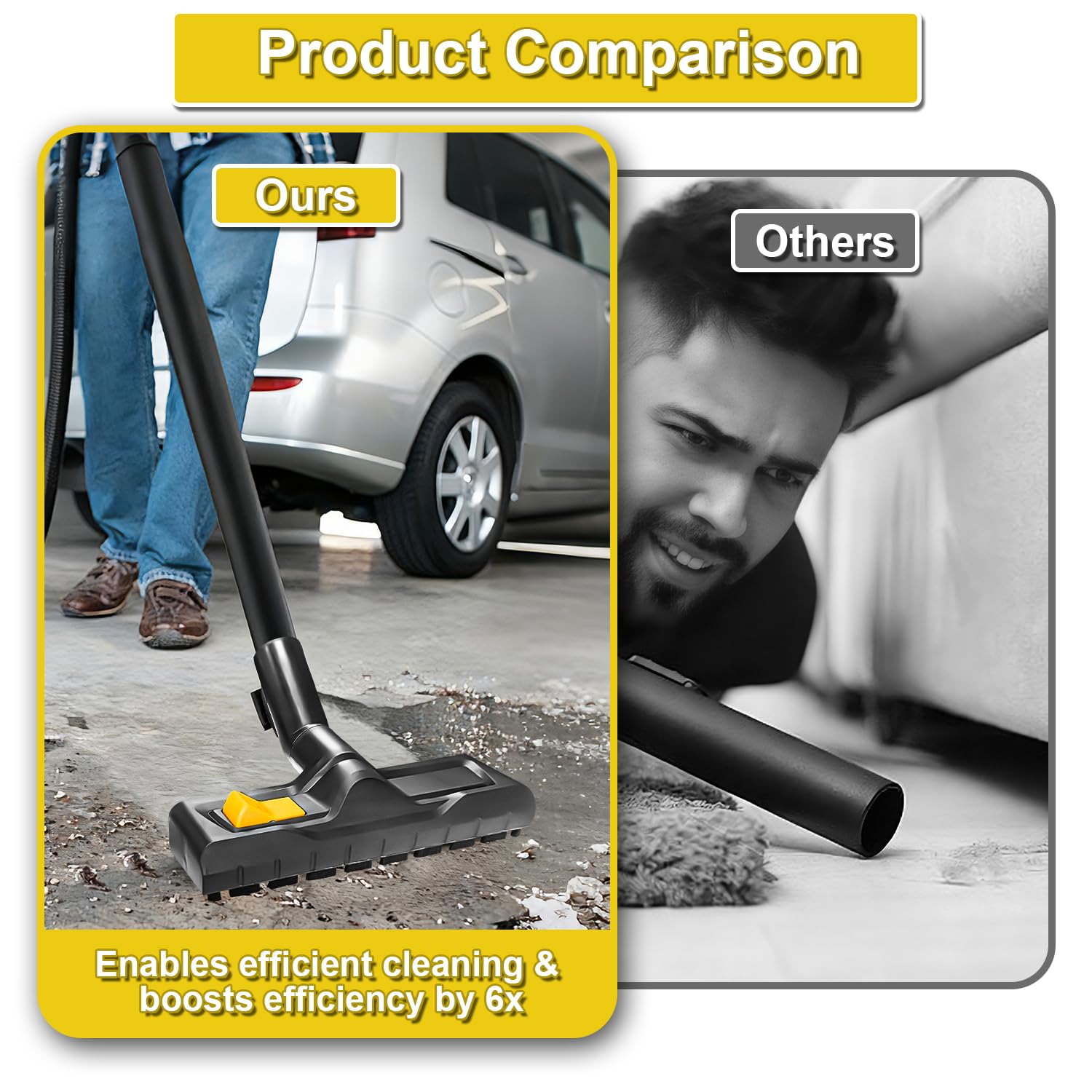 Bocchetta per Pavimenti per Kärcher WD3, WD4, WD5, WD6, con 5 Pezzi Sacchetti Filtro per Kärcher, Bocchetta di Ricambio per Aspirapolvere a Secco e Umido 35 mm