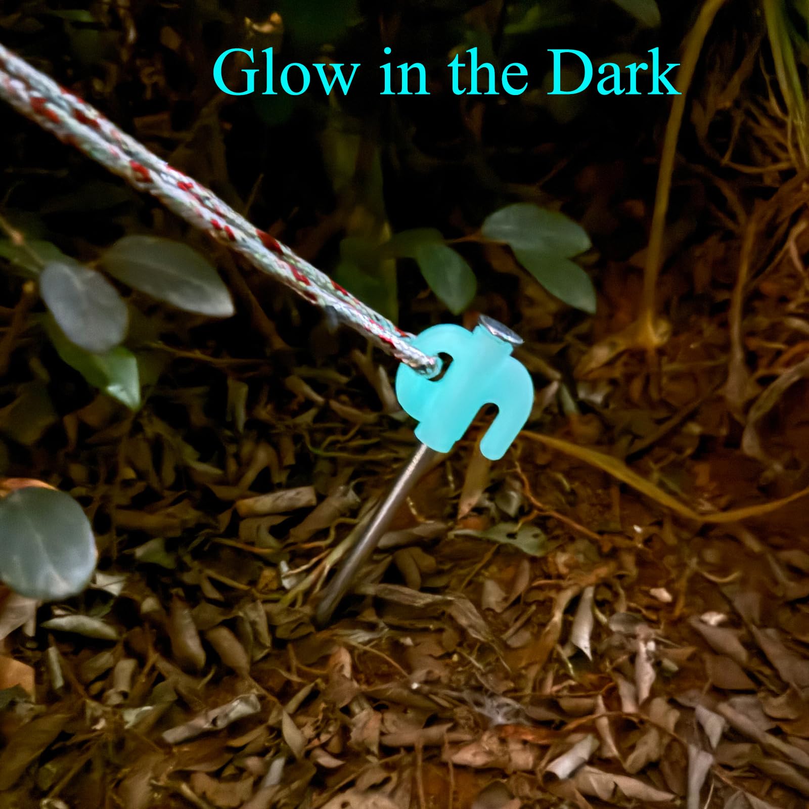 Neehows Tent Stakes, 20PCS Galvanized Ground Stake, 10 Inch Non-Rust Metal Tent Pegs Camping Tent Spikes Anchors for Outdoor Canopy, Yard Stakes for Garden, Hiking -Fluorescent White