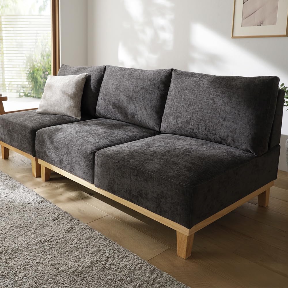 Amazon｜RASIK ソファー 3人掛け ダークブラウン ロータイプ