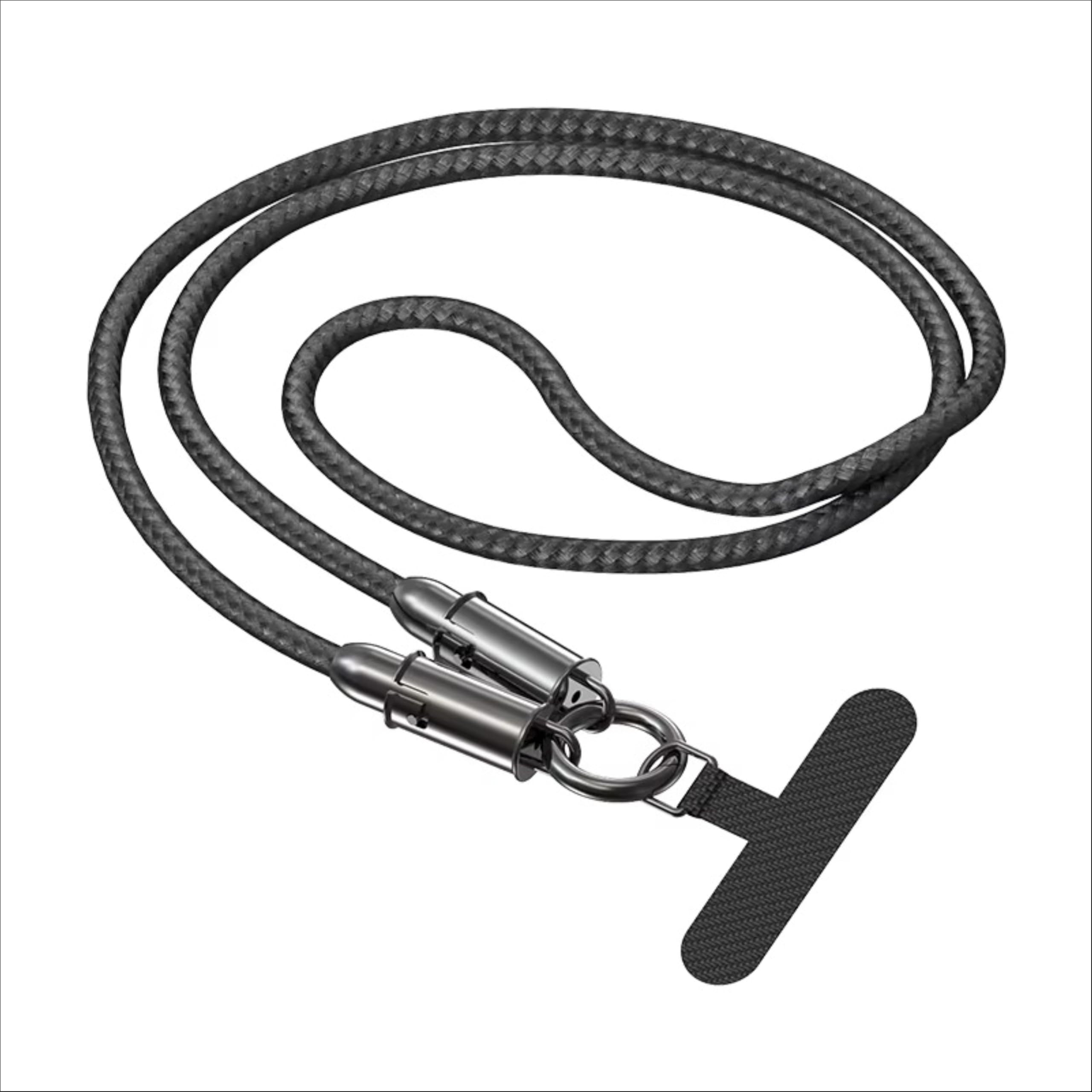 USB-C to USB-C 60W Fast Charging Phone Lanyard with 120cm Braided Strap & Data Cable (Black)-picture-10