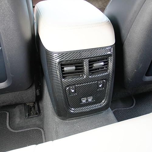 Miniatura 3 de Crosselec Caja de reposabrazos trasero de fibra de carbono A/C Outlet Vent Trim para Dodge Charger 2011+/Chrysler 300 2015-2021