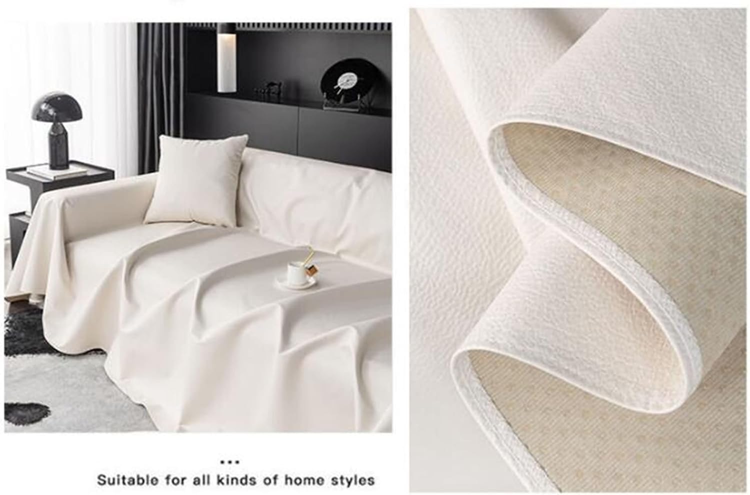 Outdoor Sofa Cover for 4 Seater,80" W x 134" L,Sofa Cover Outdoor Solid Color Sofa Seat Cover Polyester Sofa Cover Blanket Beige White