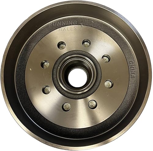 Miniatura 5 de RUNNINGAXLES Kit de repuesto de 2 tambor de freno de remolque de 7,000 libras, tambor de patrón de pernos de 8 en 6.5, diámetro de 12 pulgadas x 2