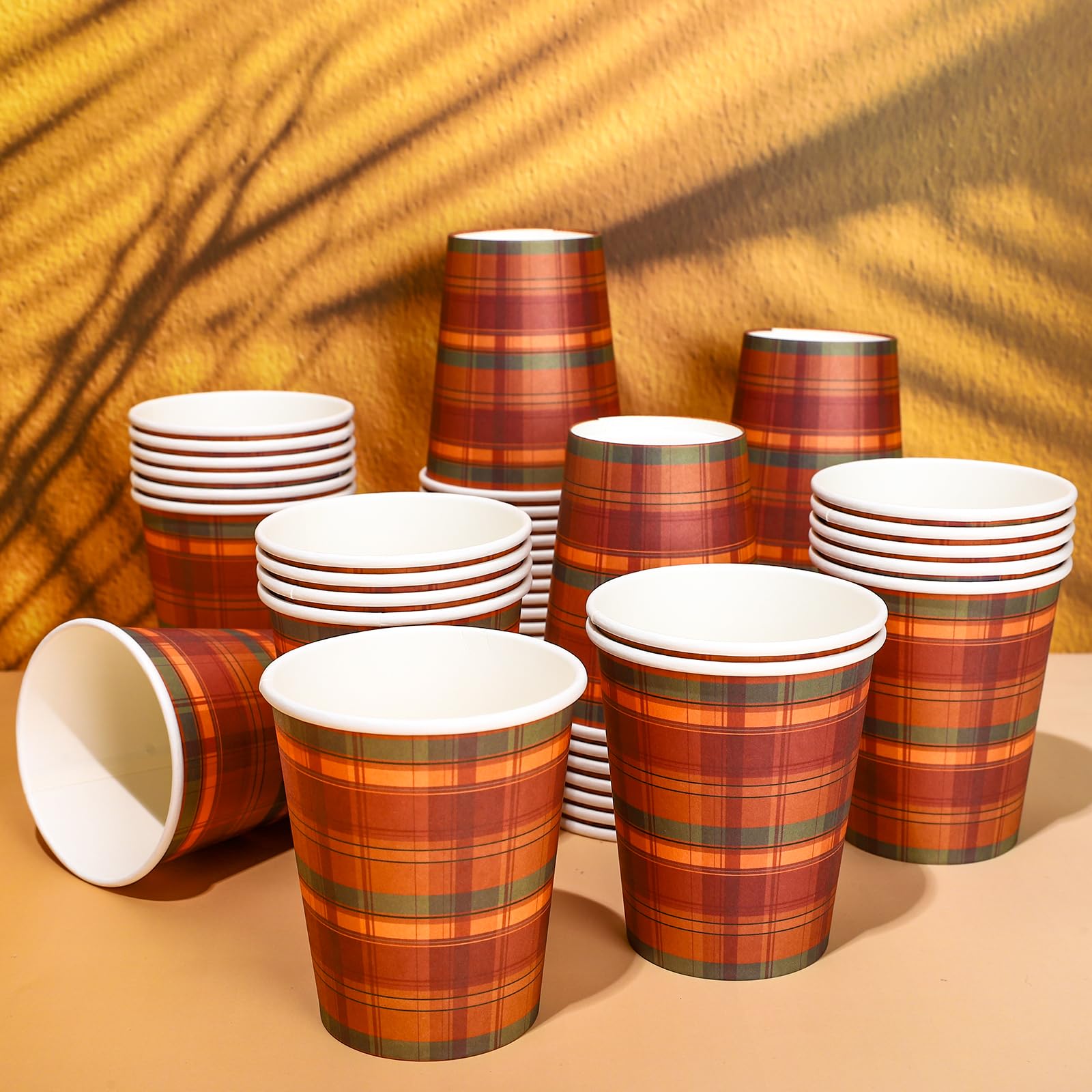 Amazon.com: Whaline 50Pcs Fall Thanksgiving Paper Cups Orange Red Green ...