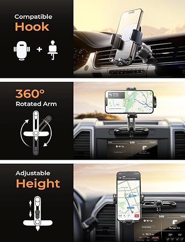 Miniatura 8 de LISEN Soporte para teléfono de CD para coche, iPhone 17, ranura ajustable para CD, soporte de teléfono resistente para tu automóvil, accesorios