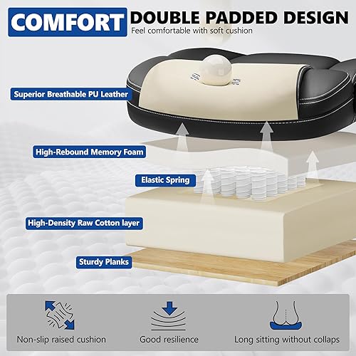 Miniatura 4 de Silla de oficina ejecutiva de piel sintética, silla ergonómica de respaldo alto para computadora y juegos con altura ajustable, reposabrazos