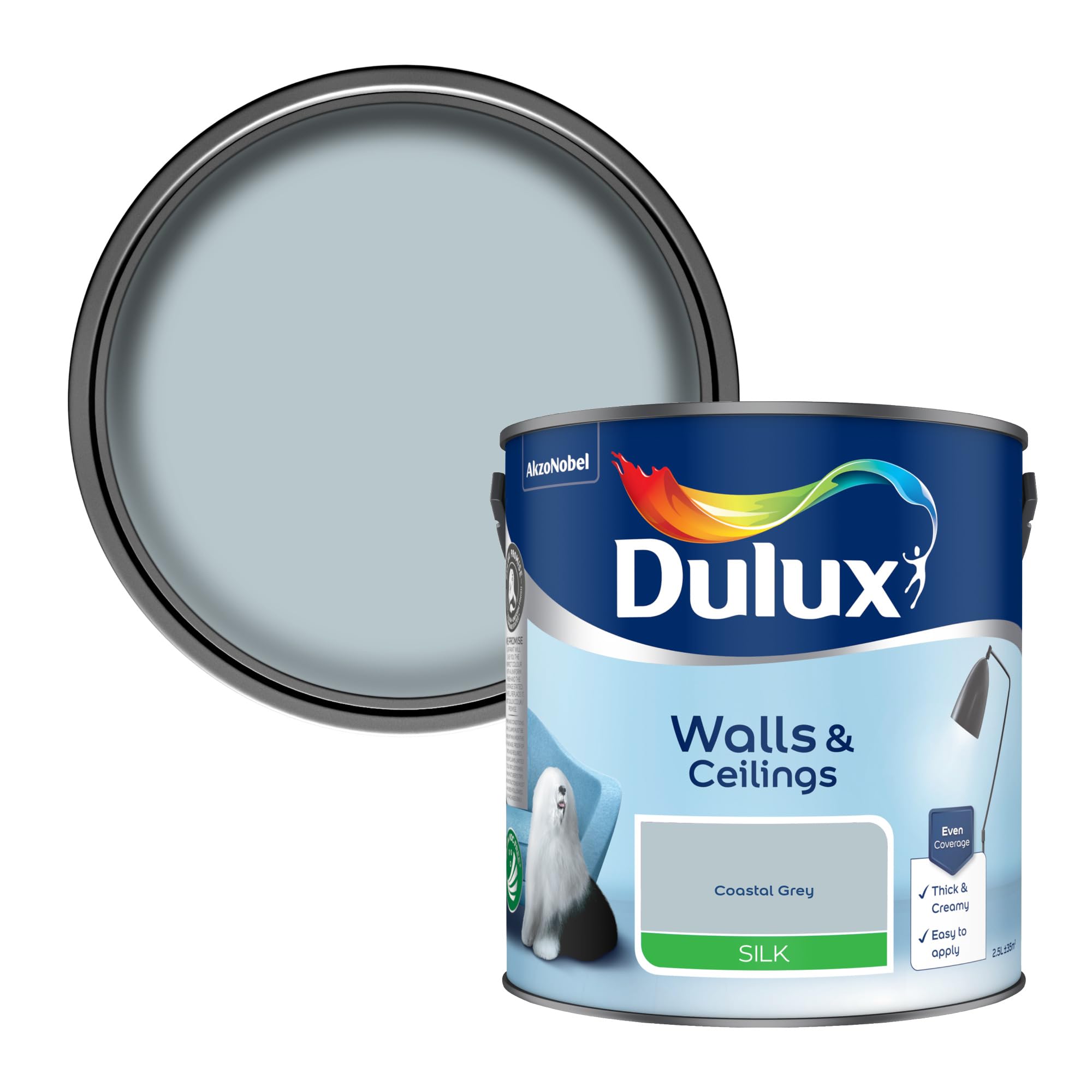 Dulux Silk Coastal Grey 2.5L, 2.5 l (Pack of 1)