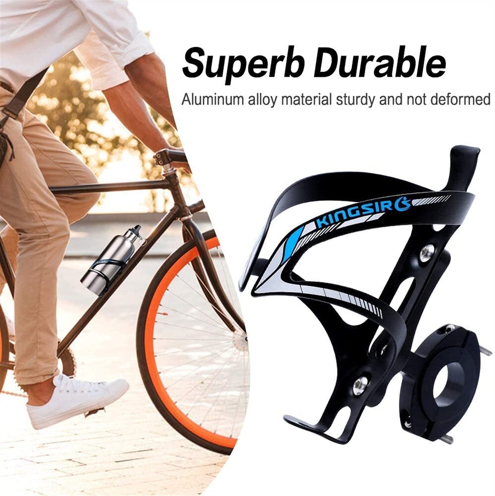 Sollee Portaborraccia Per Bici Senza Viti, Cinturino Per Portaborraccia,Base Di Montaggio Per Gabbia In Silicone - Foto 12