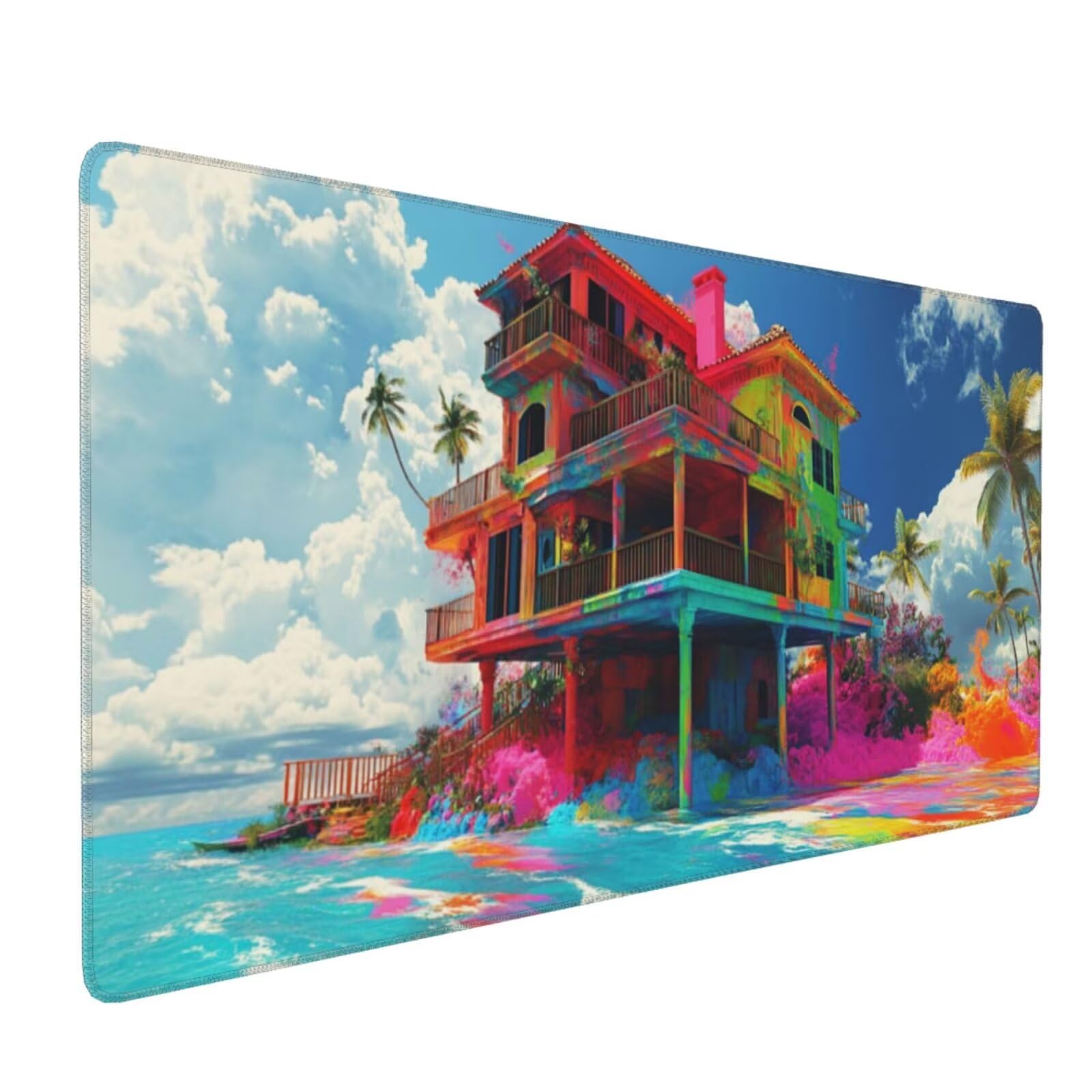 Podkładka pod mysz XXL 1000x500x3mm podkładka pod mysz kolorowa podkładka pod mysz Plaża poprawia precyzję i szybkość, antypoślizgowe wodoodporne, szyte krawędzie, akcesoria do gier, komputer biurowy