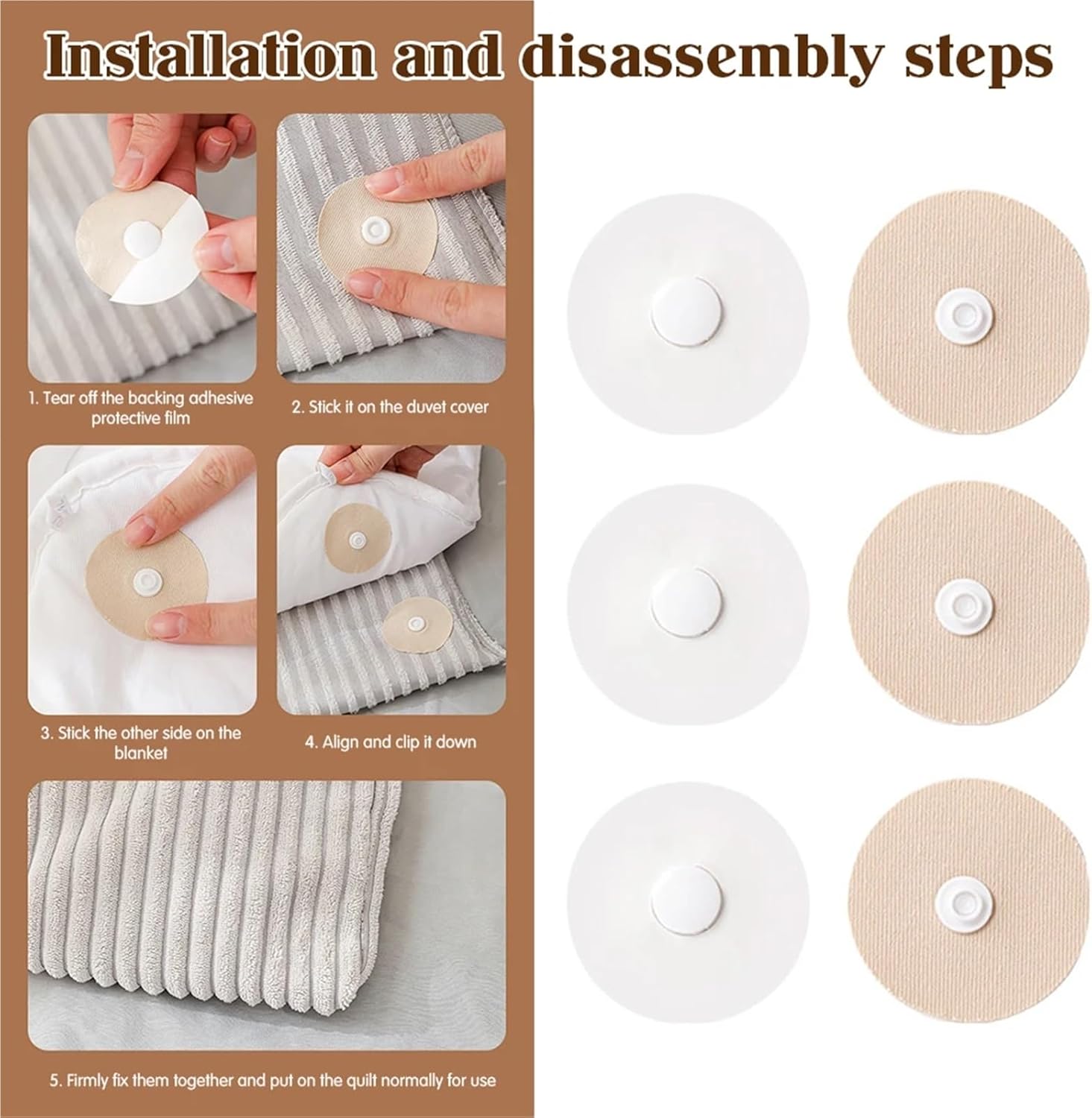 Duvet Comforter Clips 100/200Pairs Anti Slip Bed Sheet Fasteners Prevent Comforters Duvets Cover Snaps Holder(200Pairs)