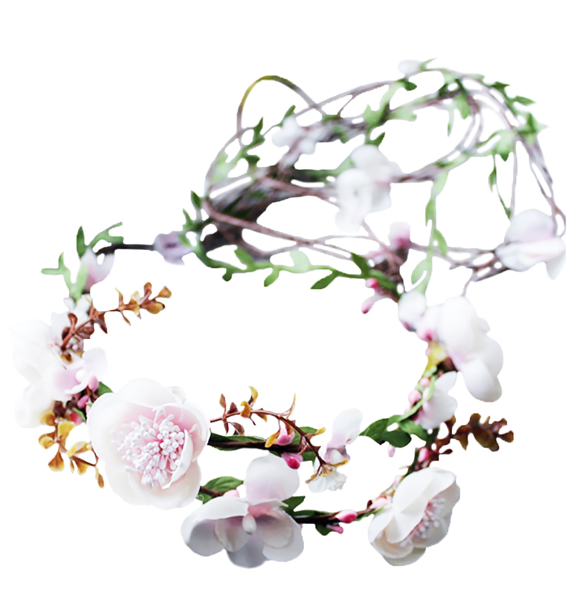 BrikuinrFlower Crowns Women Floral Headband Wedding Hair Wreath Flower Halo Floral Headpiece Boho with Ribbon Party Prom Festival