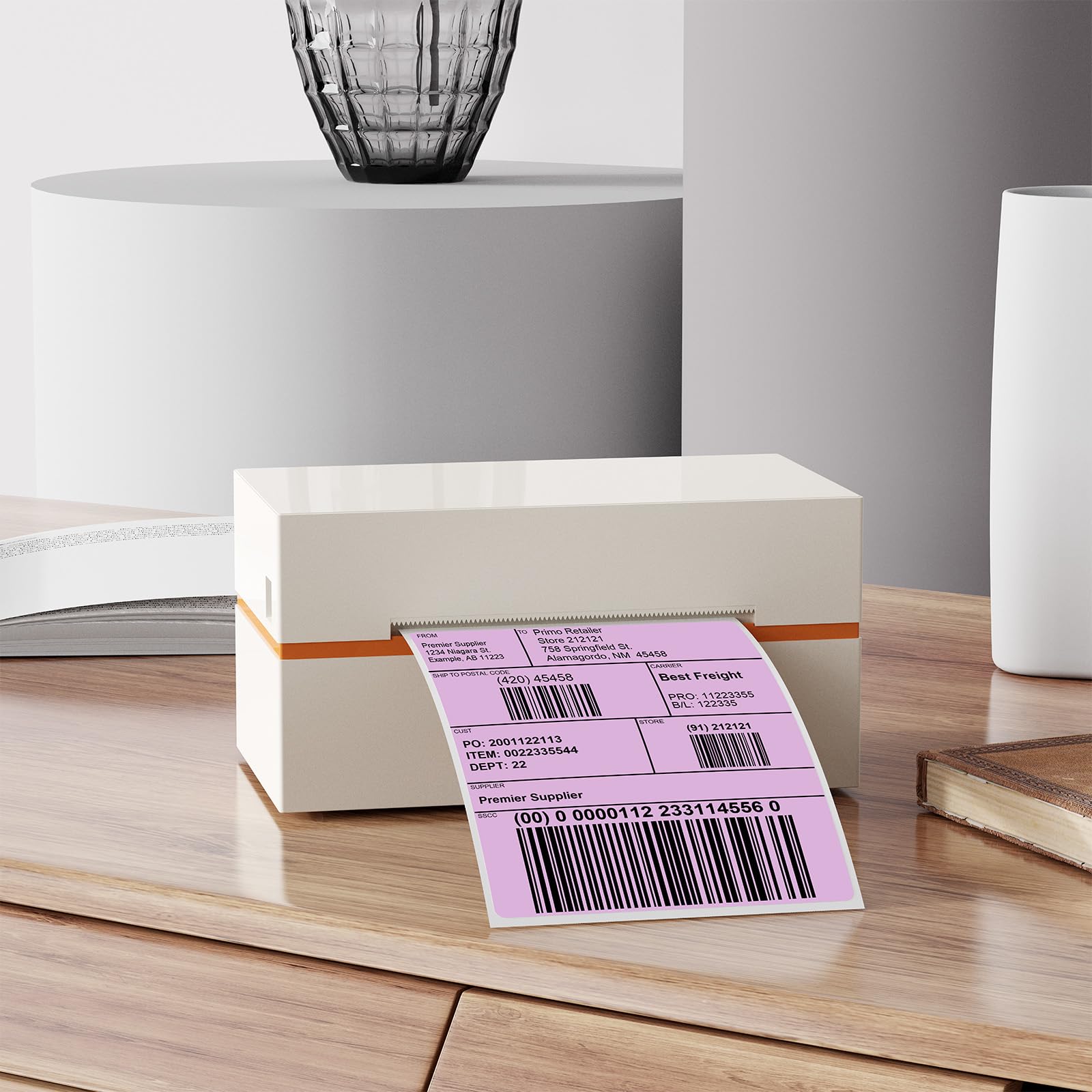 Purple Direct - Etichette termiche in vinile, 15,2 x 10,2 cm, autoadesive, rettangolari, impermeabili, per stampante, etichette di spedizione per codice QR, indirizzi fai da te, ufficio, 250