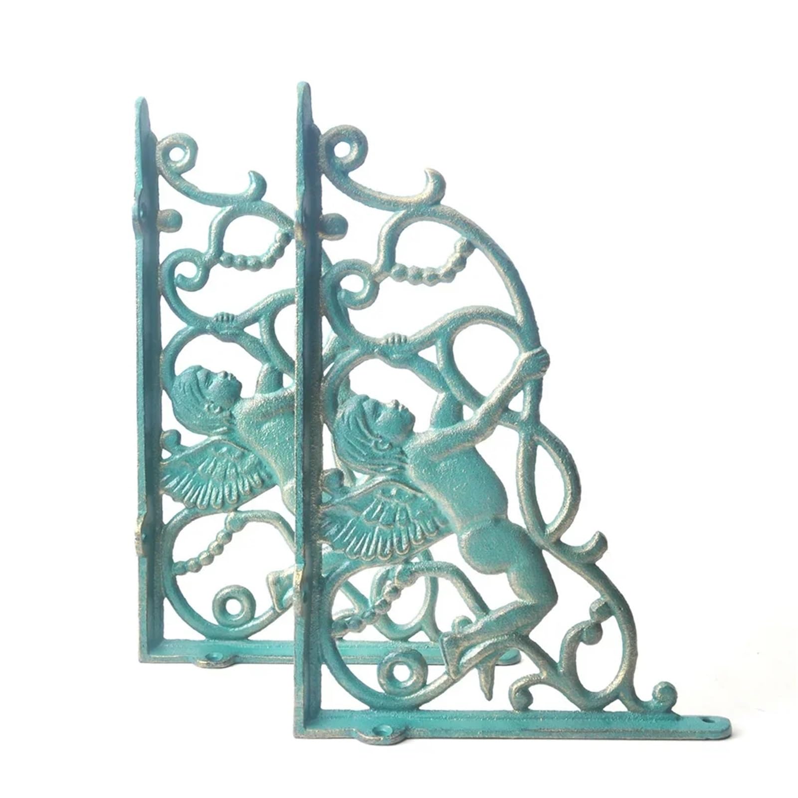 2Pcs Cast Iron Tripod Clapboard Bracket for Floating Shelves