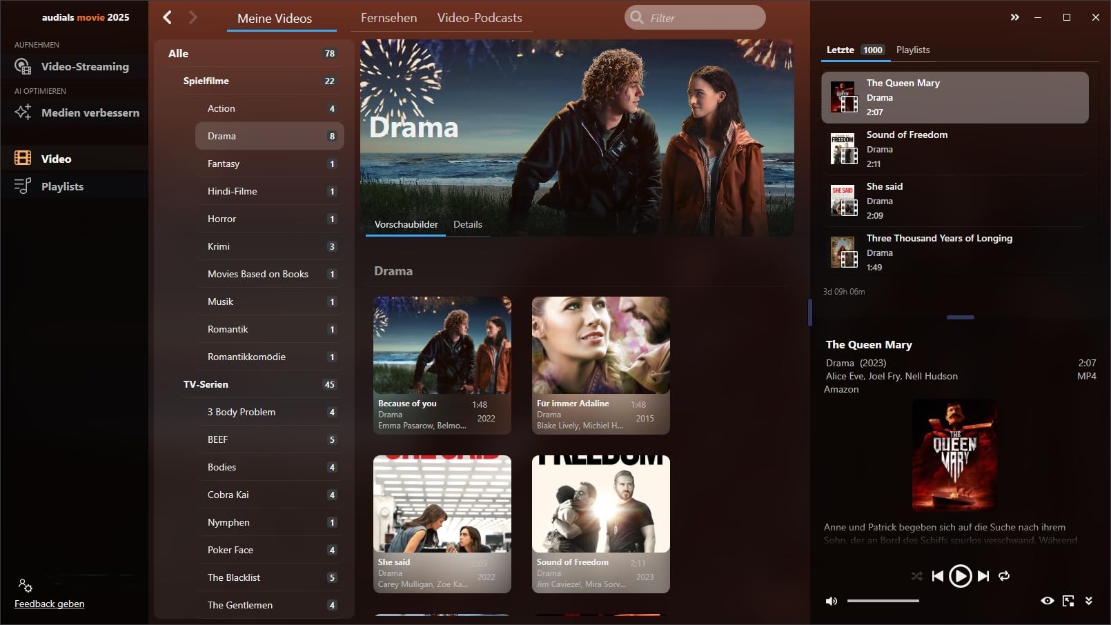 Audials Movie 2025 - Deutsch / Multilingual - Windows 11/10 - *Dauerlizenz* Videostreaming einfach aufnehmen und genießeAufnahmen von Netflix, Joyn, Paramount+, uvm. (Product Key Card) #PKC