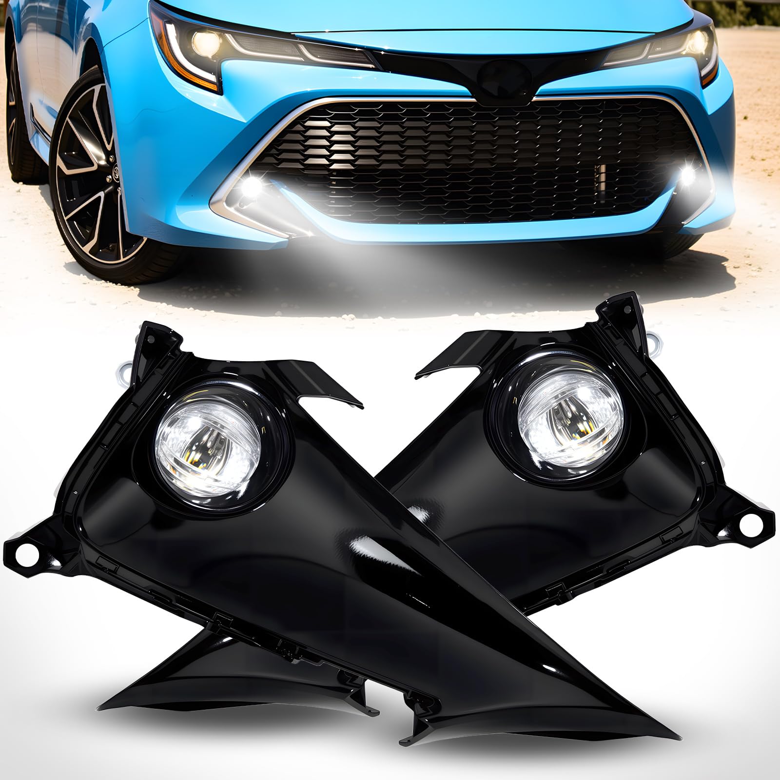 Fog Lights Compatible with 1999-2002 Chevy Silverado 1500 2500/2001 2002 Silverado 1500HD 2500HD 3500/2000-2006 Tahoe Suburban 1500 2500(Clear Lens) — view 63
