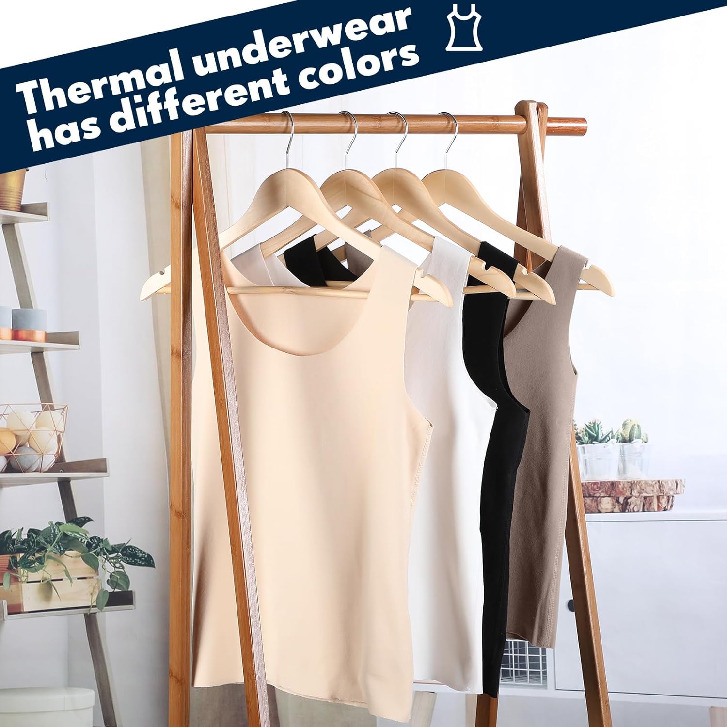 Toulite 4 Pcs Thermal Tank Tops Women Underwear Tops Sleeveless Undershirt for Women Cotton Camisole Warm Base Layer - Image 5