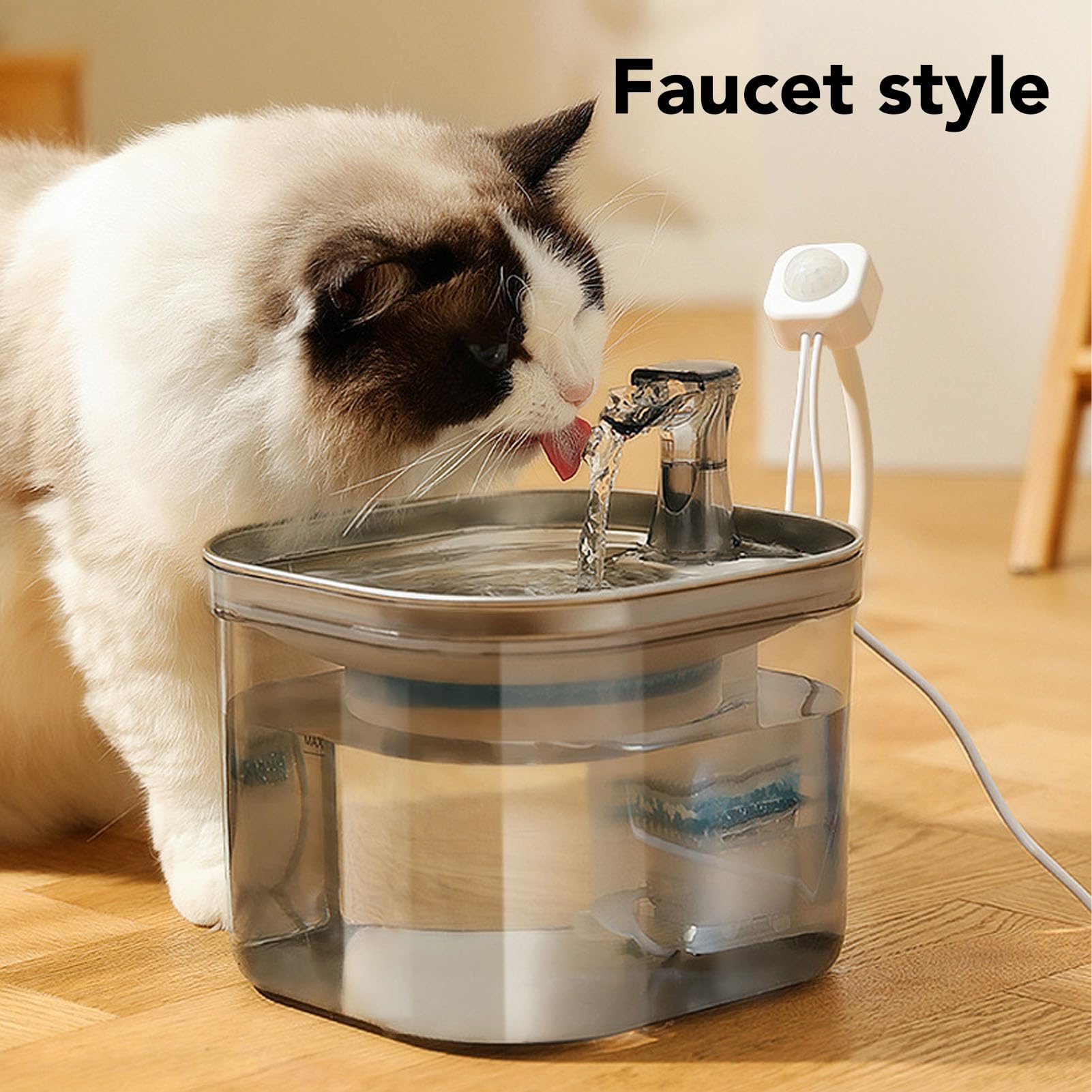 Fuente de Agua para Gatos, Fuente de Agua para Mascotas de Acero Inoxidable con Filtros de Repuesto, Fuentes Silenciosas para Gatos para Beber, Dispensador Automático de Agua
