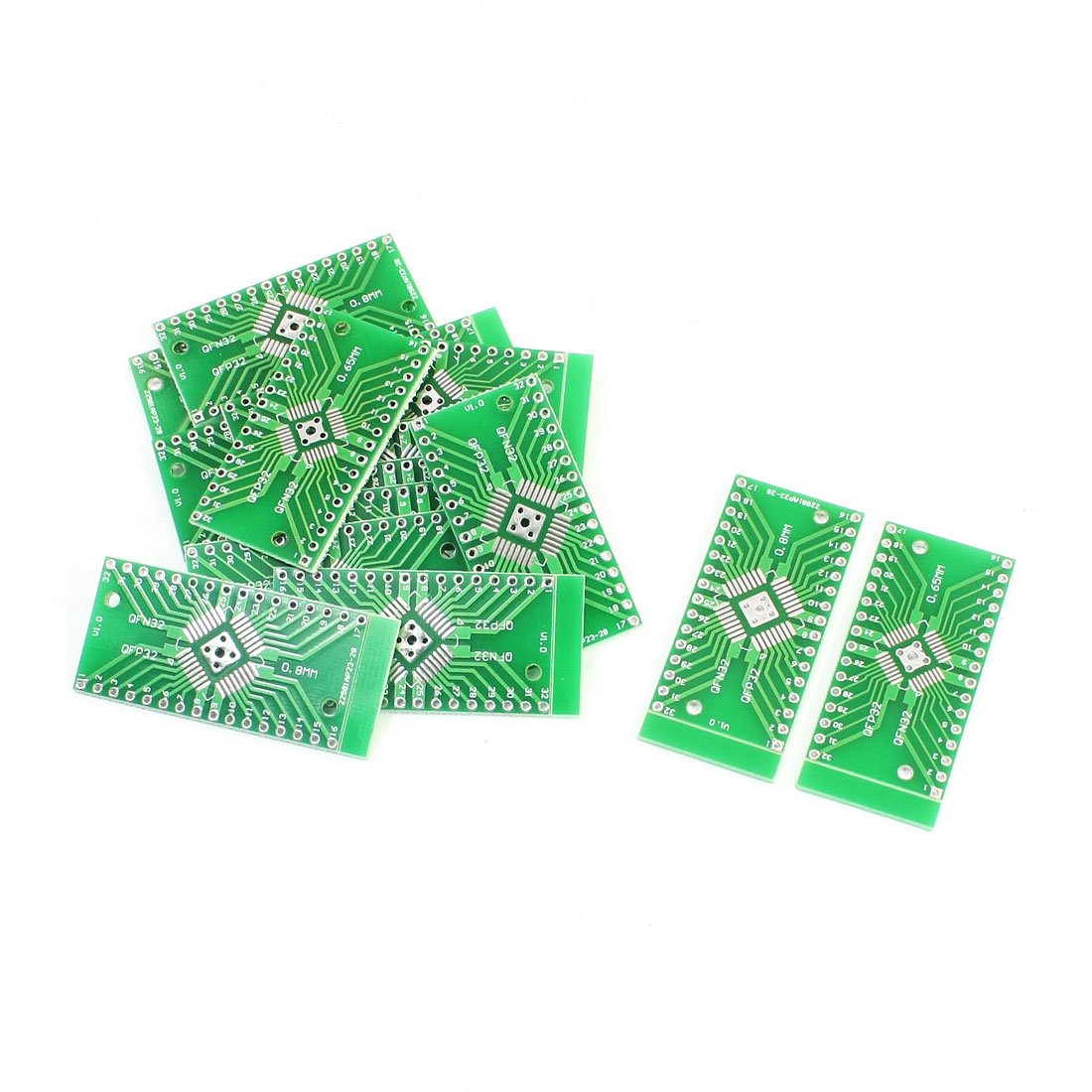 Uxcell Green Sourcingmap 15Pcs Qfn32 Qfp32 To Dip32 Double Sided Adapter Pcb Converter Plates