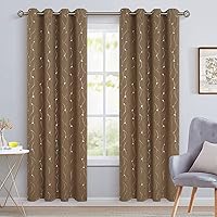 Vista 405 de BGment Room Darkening Curtains 95 Inches Long, Grommet Thermal Insulated Blackout Curtains with Wave Line and Dots Printed for Bedroom, 2 Panels