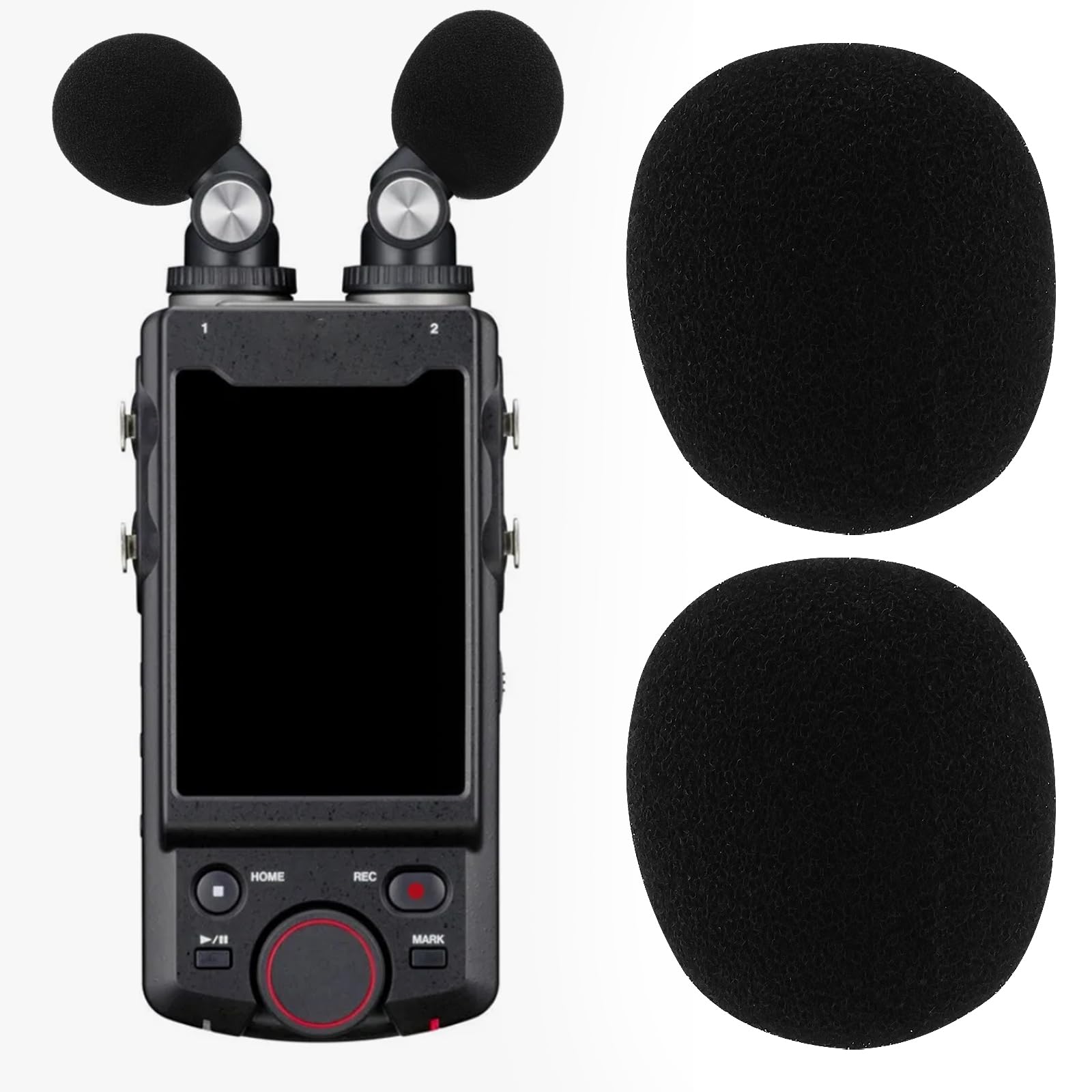 Briny River 2 Pieces Microphone Wind Muff Pop Filter Cover Microphone Protector Compatible with TASCAM X6 X8 Microphone (Sponge) - Image 3