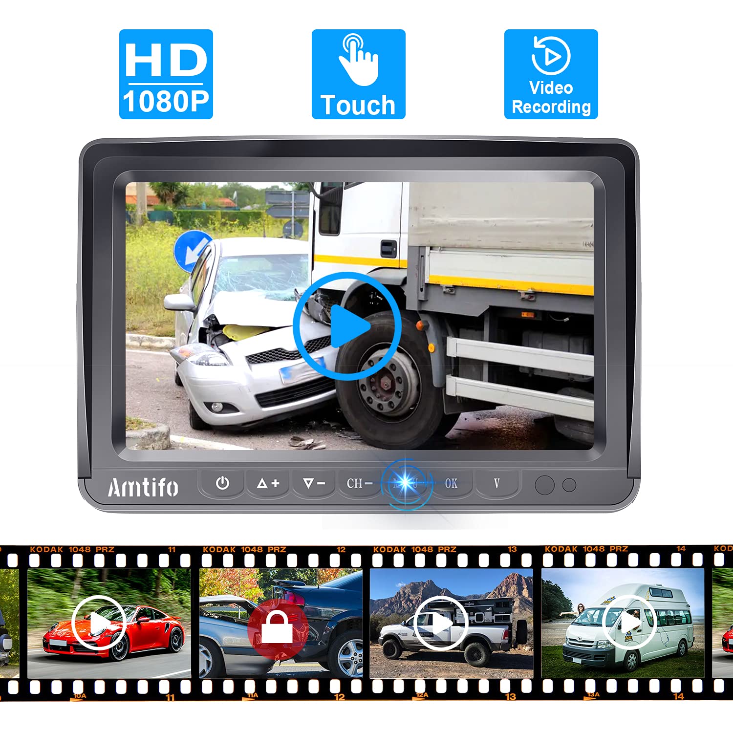 Wireless Backup Camera for RV Truck Trailer with 7 Inch Monitor HD