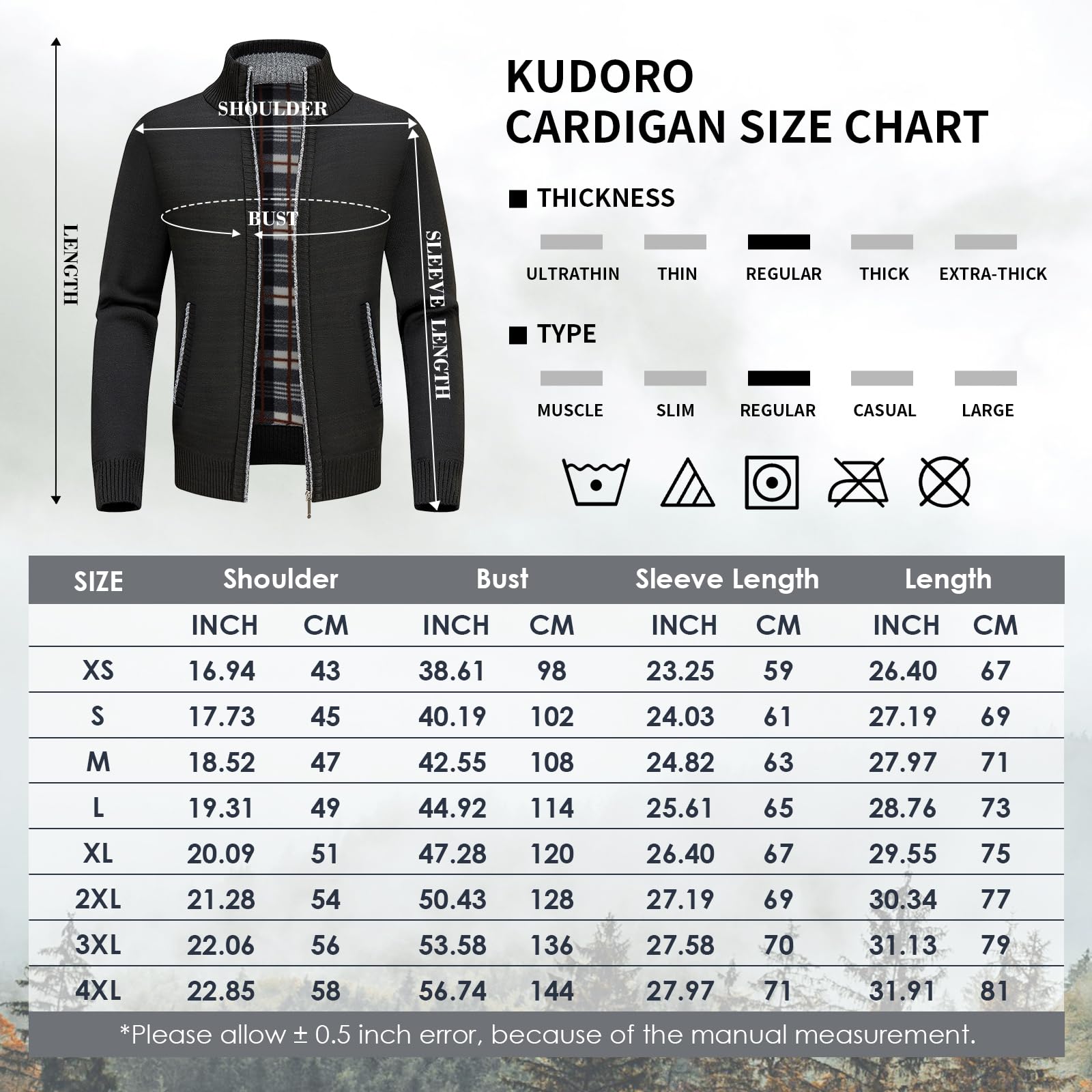 KUDORO Cardigan Gilet Homme Pull Homme Cardigan en Tricot Chandail Homme Zippé Chaud Cardigan Épais avec Col Montant Tricot Décontractée Polaire Men Sweater Mode Vest