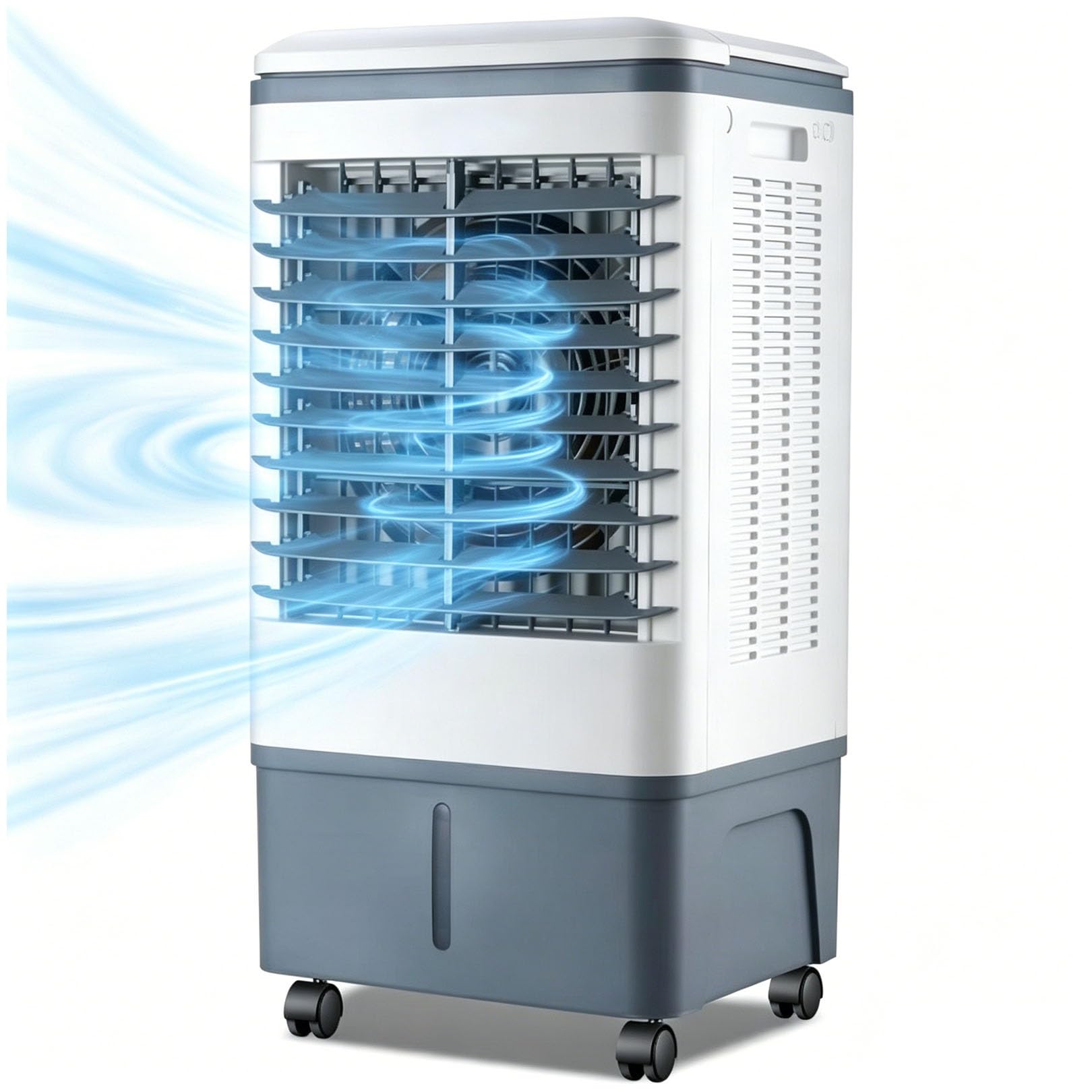 Portable Air Cooler & Fan, 360° Rolling Casters, 120° Oscillation, 20L Reservoir, 3 Speeds, 1177 CFM Cooling, No Window, 80W, Ideal for Apartment & Office