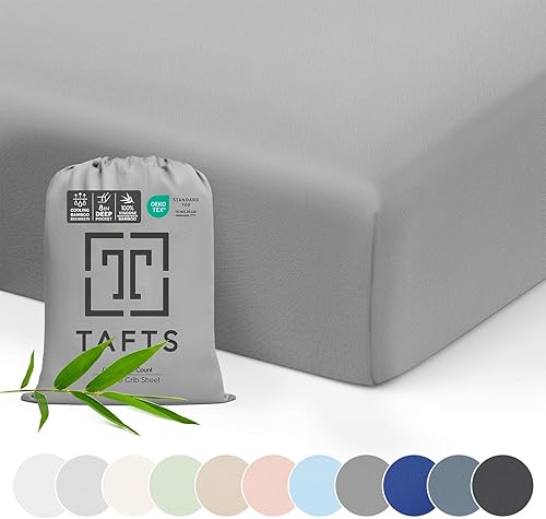 Miniatura 9 de TAFTS - Sábanas de bambú para cuna para niños y niñas, 100 % puro de viscosa orgánica, sábanas de bambú de 400 hilos, 1 unidad, bolsillo profundo de