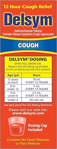 Miniatura 2 de Delsym Medicamento para aliviar la tos para adultos de 12 horas, potente alivio de la tos durante 12 buenas horas, líquido supresor de tos,