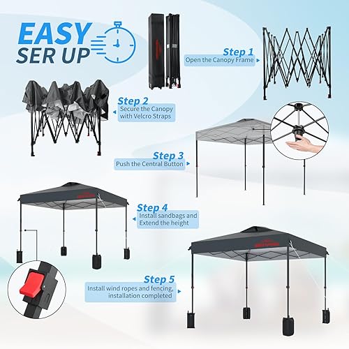 Miniatura 4 de Toldo desplegable de 12 x 12 pulgadas, tienda de campaña fácil de montar, tiendas de campaña resistentes para fiestas, tienda de campaña para