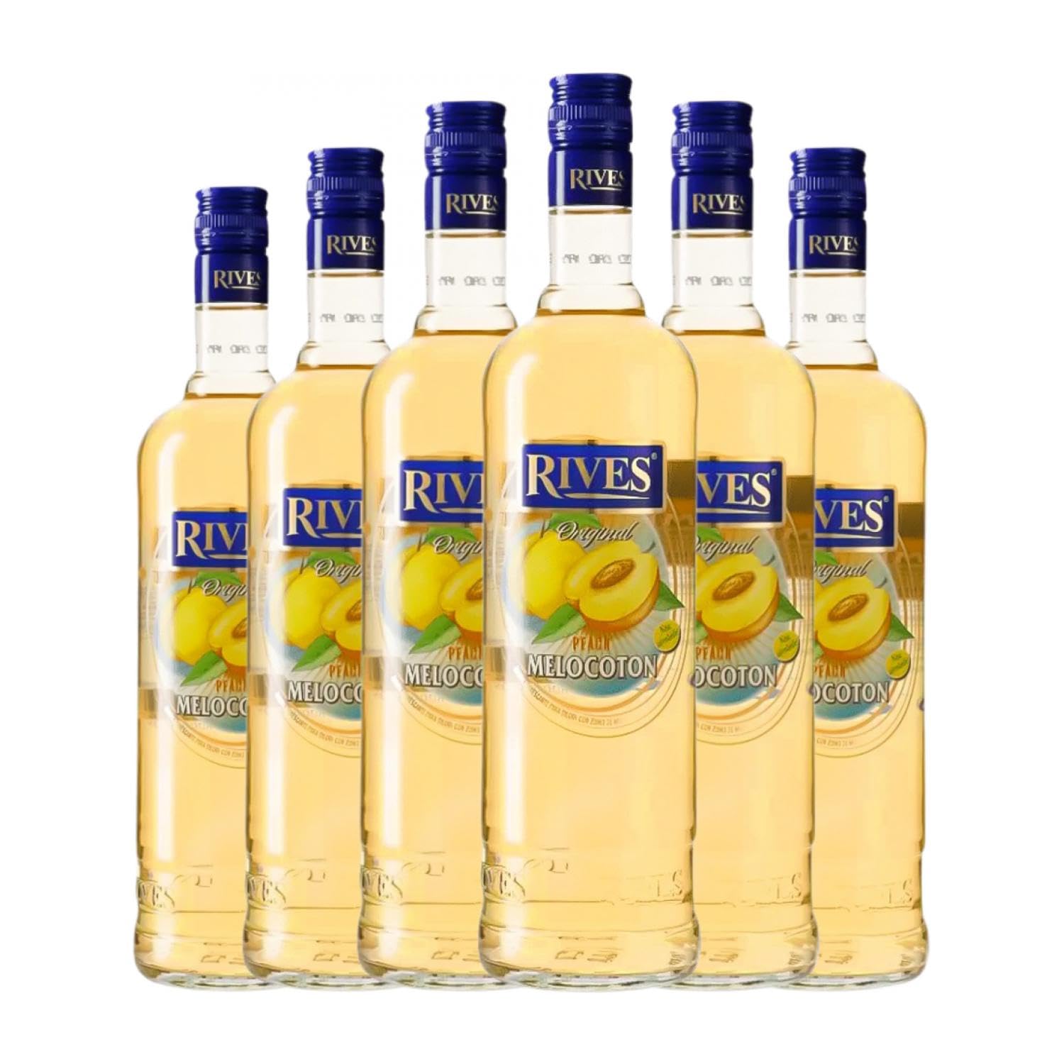 Licores Rives Melocotón sin alcohol 70 cl (Caja de 6 Botellas de 70 cl)