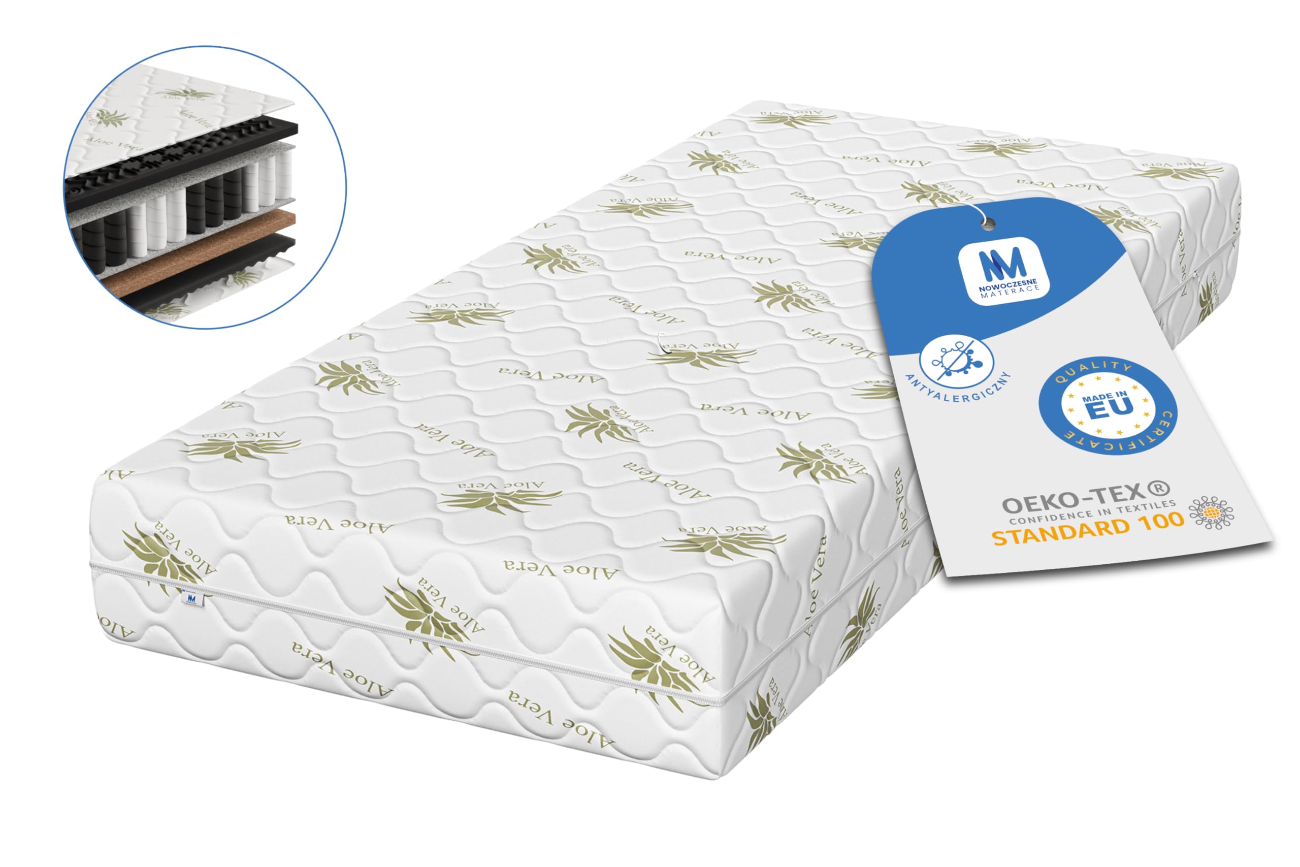 Materac kieszeniowy 140x200 masujący Black Prestige 24 cm wygodny z pokrowcem