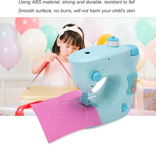 Miniatura 6 de Juego de máquina de coser para niños, kit de máquina de coser de simulación eléctrica para niños con regla de enhebrador de agujas para más de 3 años