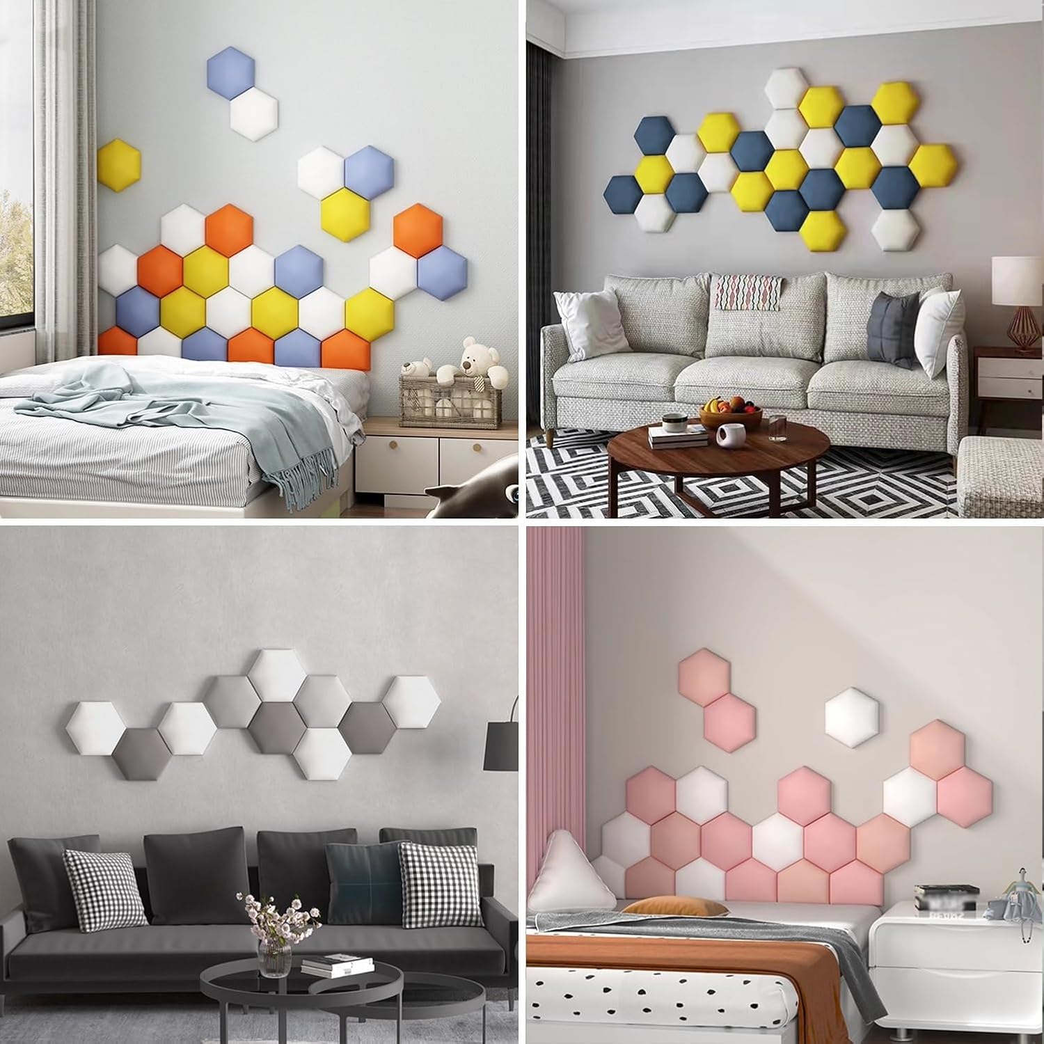 Padded Wall Panels Headboard Wall Padding Anti-Collision Self-Adhesive 3D Soft Bag Wall Panels for Kids Room Wall Design(Brown,120x70cm)