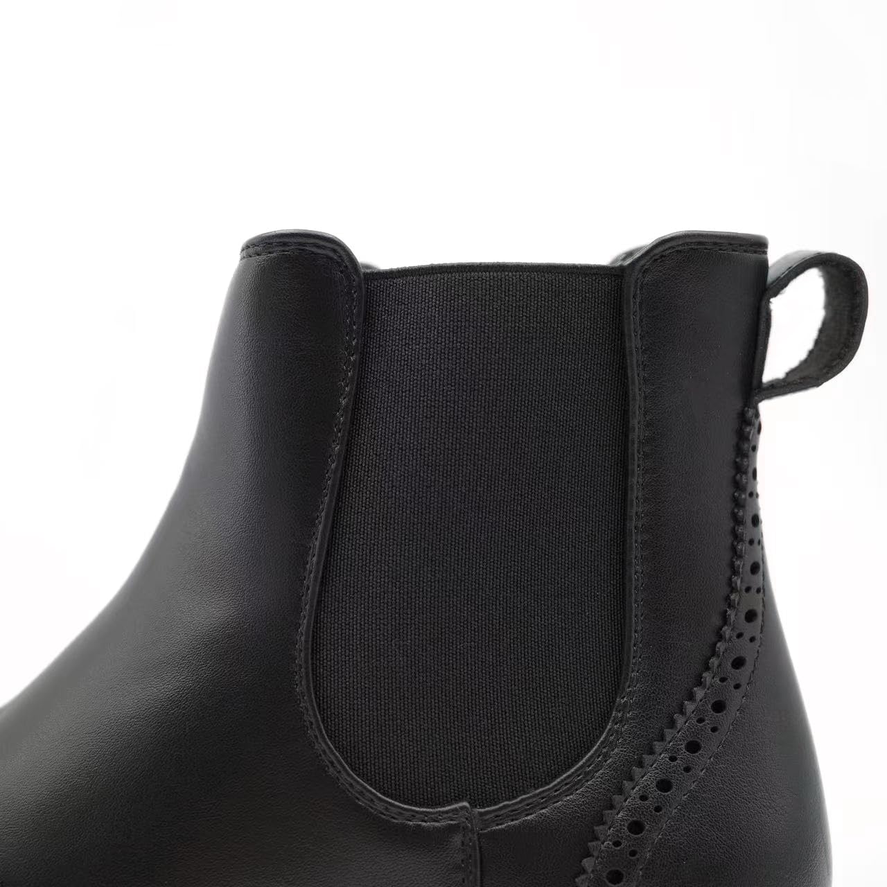 Finishing & Sewing Botines Chelsea para hombre, Brogue Wingtip, piel marrón, inserción elástica