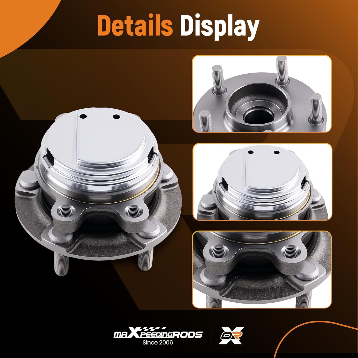 maXpeedingrods 2 Pcs 513334 Front Wheel Hub and Bearing Assembly for Nissan 370Z, Infiniti G35 Q50 G37 Q60 QX50 FX35 M35 Q70 QX70 2009-2020 RWD 5-Lug w/ABS